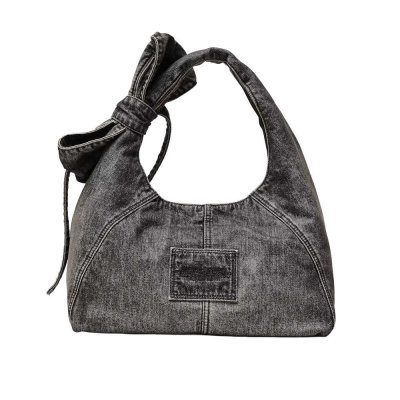 THE BOW DENIM SACK BAG